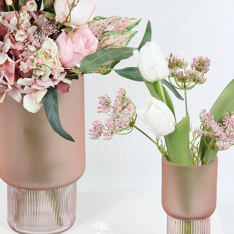 Lancol北欧粉色绣球玫瑰花束套装家居餐桌摆放花摄影手捧花