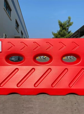 三孔注水水马塑料防撞桶红色水马围挡道路施工围栏交通分流隔离墩