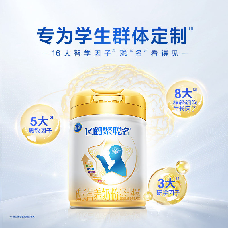 成长新科技 飞鹤聚聪名DHA儿童学生成长高钙奶粉800g*6罐正品,淘宝优惠券,粉丝福利购,淘宝优惠卷