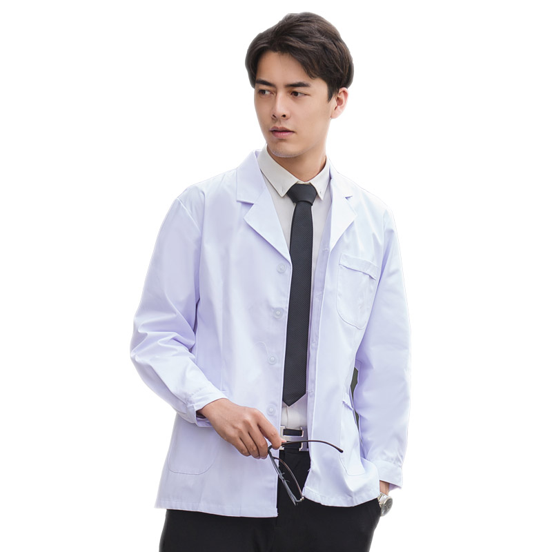 短款半身半袖男夏季小褂白大褂 宝来逊工装制服