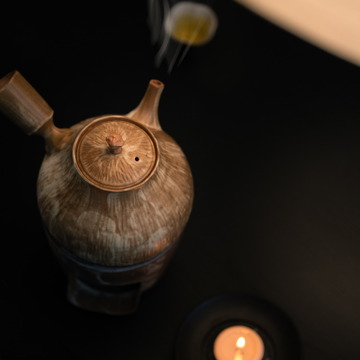 向美野拙手工粗陶煮茶炉复古温茶炉烛台酒精炉煮茶壶侧把壶套装,淘宝优惠券,粉丝福利购,淘宝优惠卷