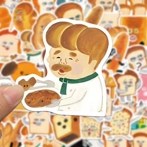 120张面包小偷贴纸卡通可爱创意沙雕抽象手账手机笔记本装饰贴画 - 图3