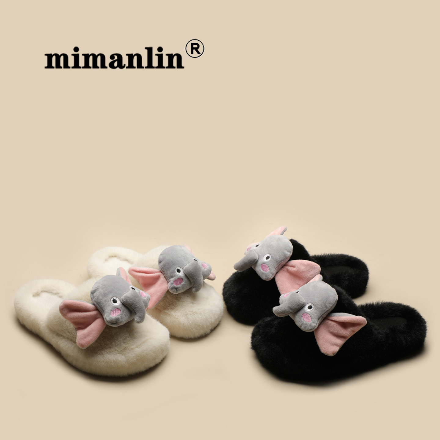 卡通平底毛毛拖鞋女士新款秋冬居家保暖防滑可爱办公室懒人棉拖鞋,淘宝优惠券,粉丝福利购,淘宝优惠卷