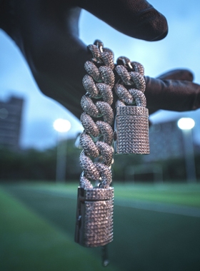 KINGOFBLING15mm五排镶嵌古巴链