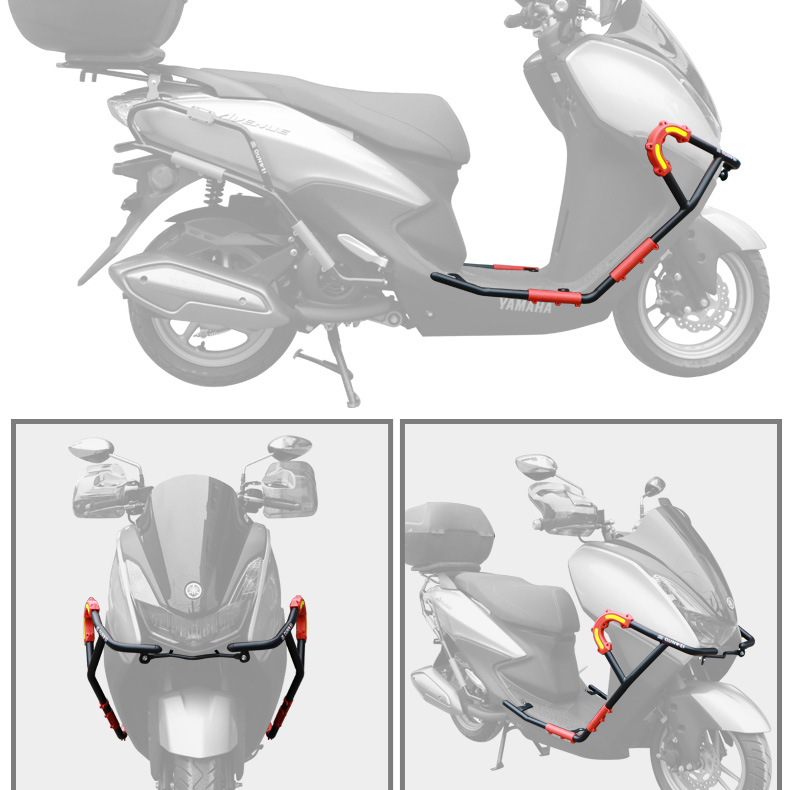 适用雅马哈巡鹰125摩托车前保护杠包围后保险杠防摔后护杠改装件 - 图0