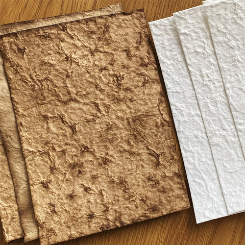 纯手工咖啡染色古法纹理纸做旧手帐junk journal拼贴装饰素材纸 - 图1