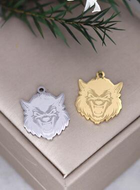 1pcsDIY饰品配件卡通动物不锈钢吊坠时尚耳饰项链挂件