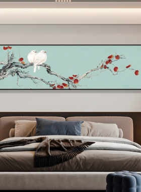 新中式花鸟禅意背景墙装饰画