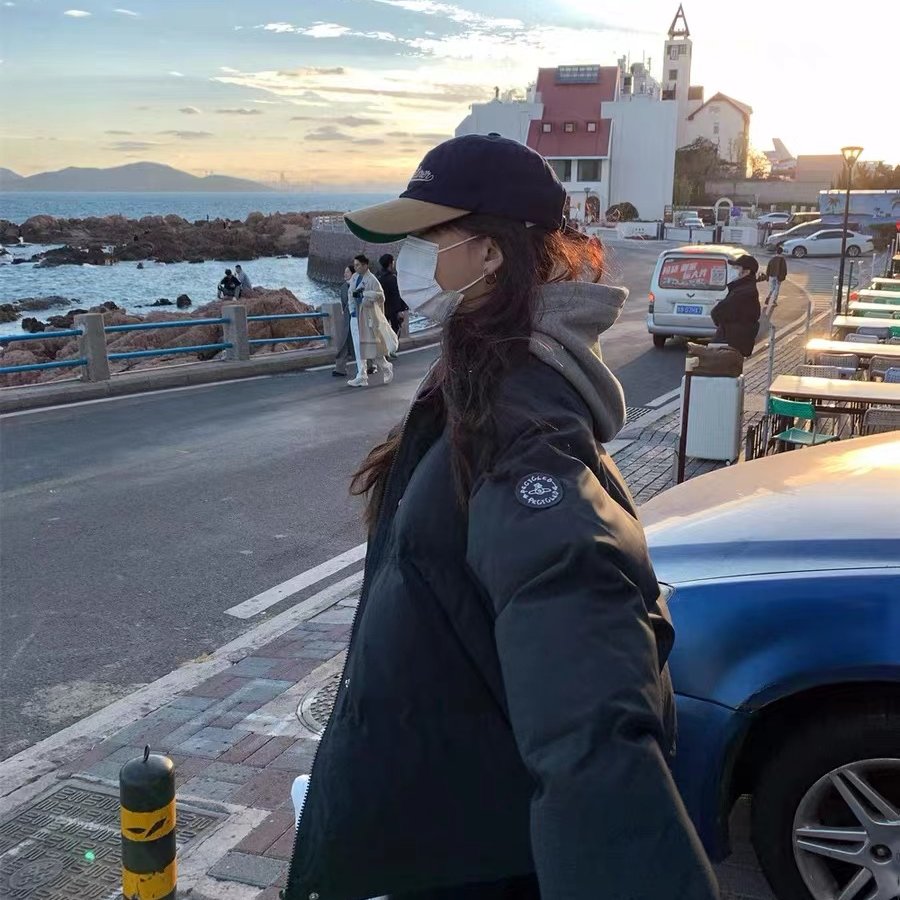 荒荒家冲锋飞行羽绒棉服女2023冬季新款工装夹克棉袄棒球外套女 - 图0