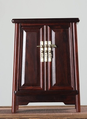 印度小叶紫檀中式双门圆角柜摆件