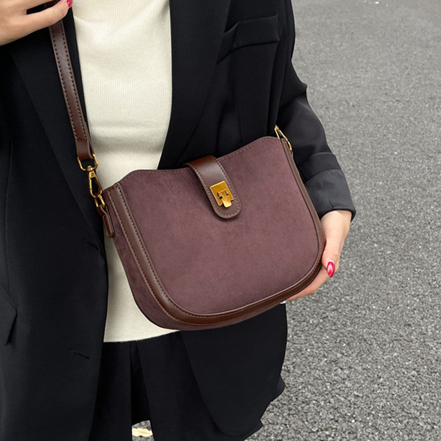 气质时尚精致百搭简约单肩斜挎高级洋气设计感2025秋季女式马鞍包,淘宝优惠券,粉丝福利购,淘宝优惠卷