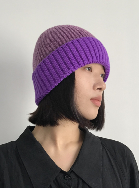 三环路拼色包头帽休闲秋冬保暖帽