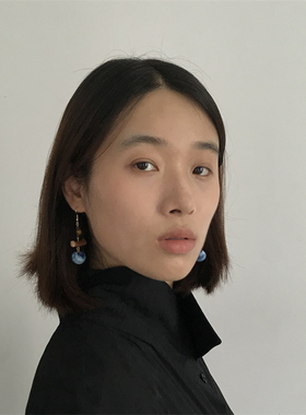 三环路文艺风植物扎染女小众耳饰