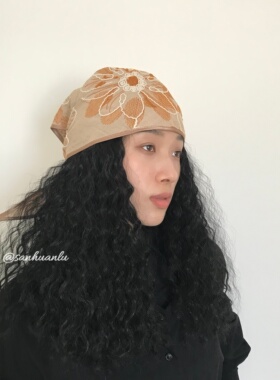 三环路刺绣花朵三角巾