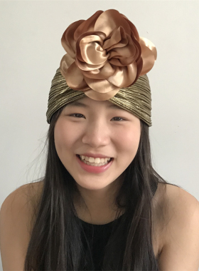 三环路褶皱包头帽法式复古秋冬帽