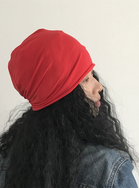 三环路纯色堆堆帽简约