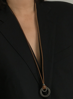 三环路双圆环可调节项链复古颈链