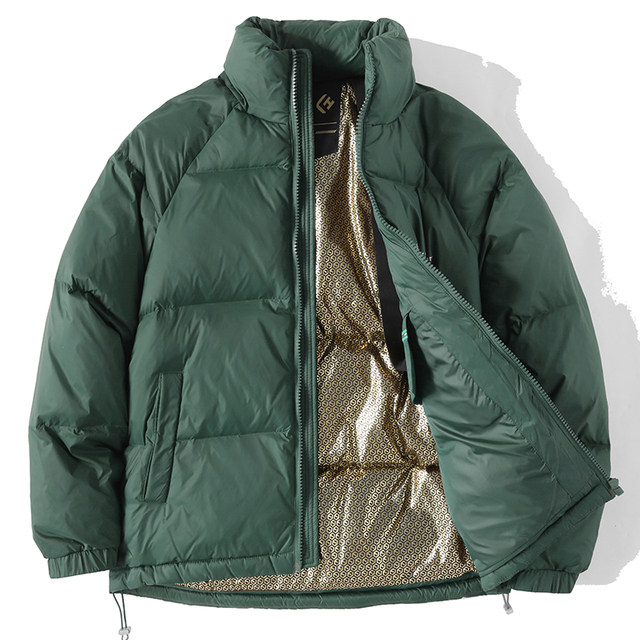 JIEYI Raglan Sleeve Black Blonde Thermal Stand Collar Down Jacket