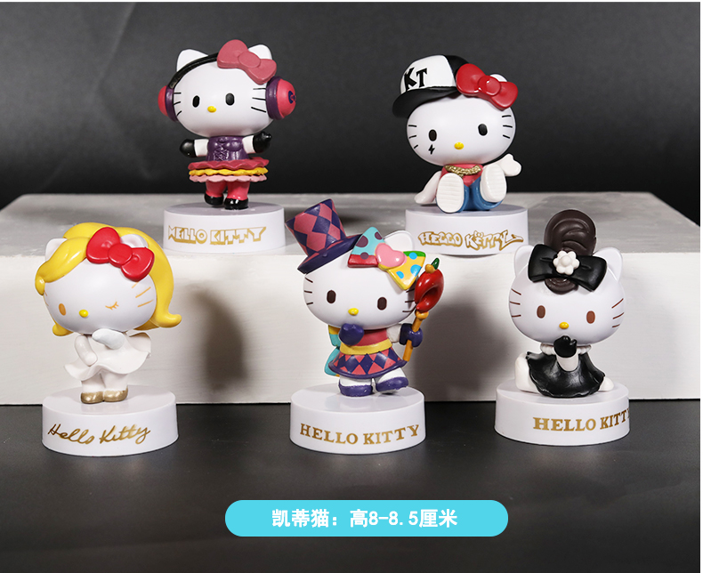 hellokitty站立公仔手办动漫情侣凯蒂猫女生卡通生日礼物拼装摆件 - 图2