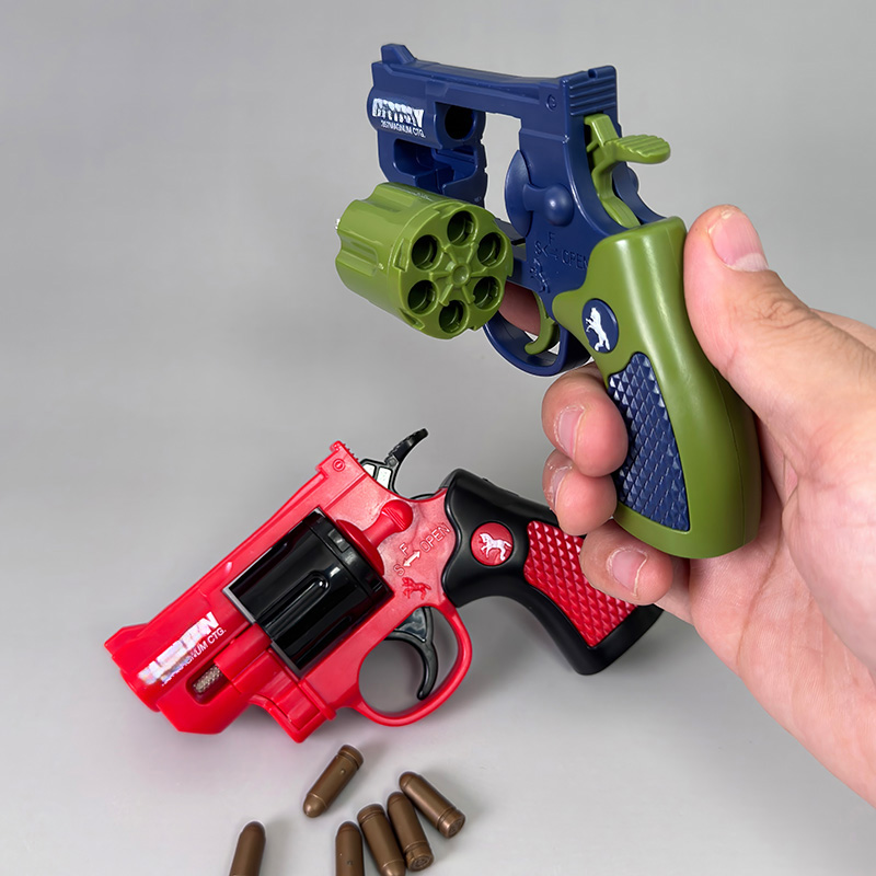 迷你儿童玩具枪男孩无需电池上膛扣动连发解压左伦枪模型14岁以上 - 图0