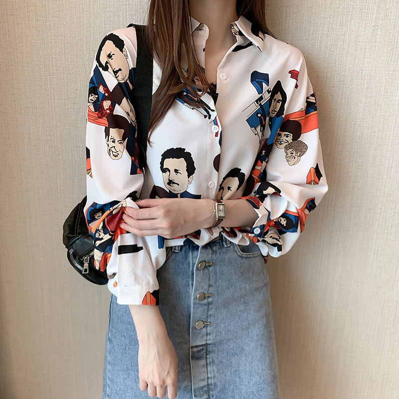 2020秋装新款雪纺女长袖复古衬衫 艾贝黛衬衫