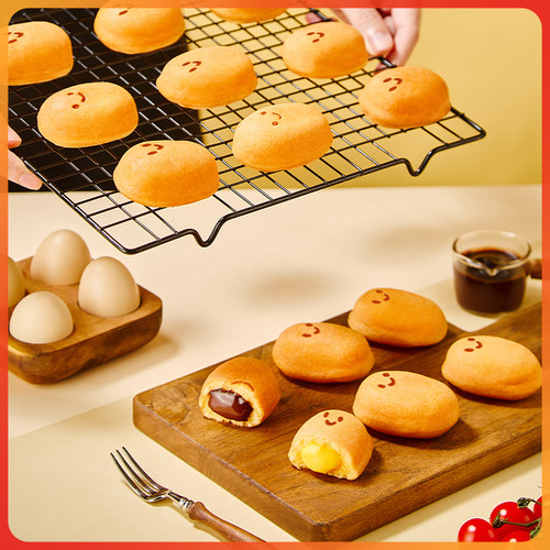 诺贝达爆浆夹心微笑鸡蛋仔蛋糕网红小蛋糕早餐面包零食品糕点整箱 - 图2