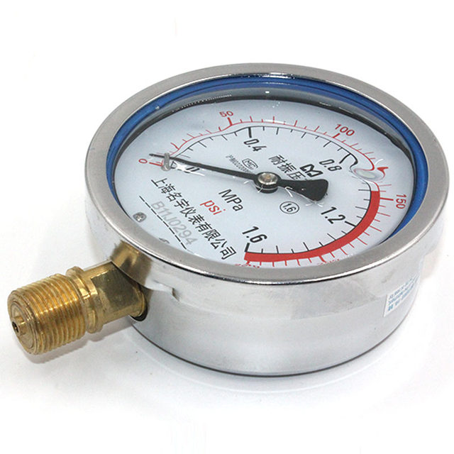 Shock-resistant pressure gauge stainless steel Shanghai Mingyu