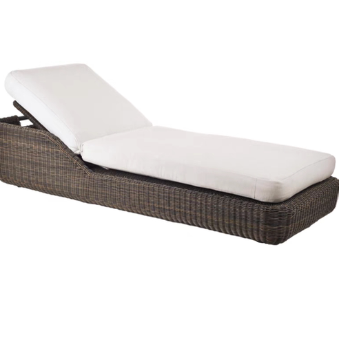 户外躺床藤编泳池休闲庭院别墅北欧躺椅沙滩床防晒床高端绳编躺椅 - 图3