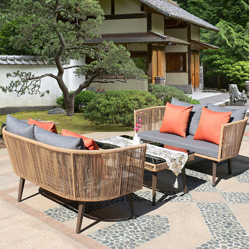 户外藤沙发庭院防晒防水花园阳台休闲藤沙发茶几组合露天藤编家具,淘宝优惠券,粉丝福利购,淘宝优惠卷