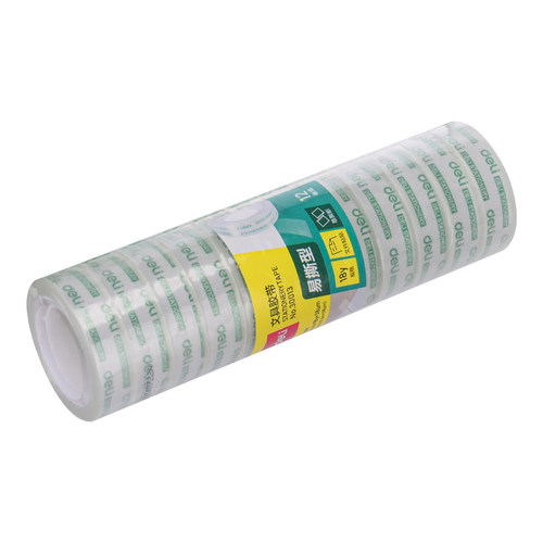 透明胶带 塑料胶带纸 封箱带12mm*18m 超透明文具胶带30013 - 图1