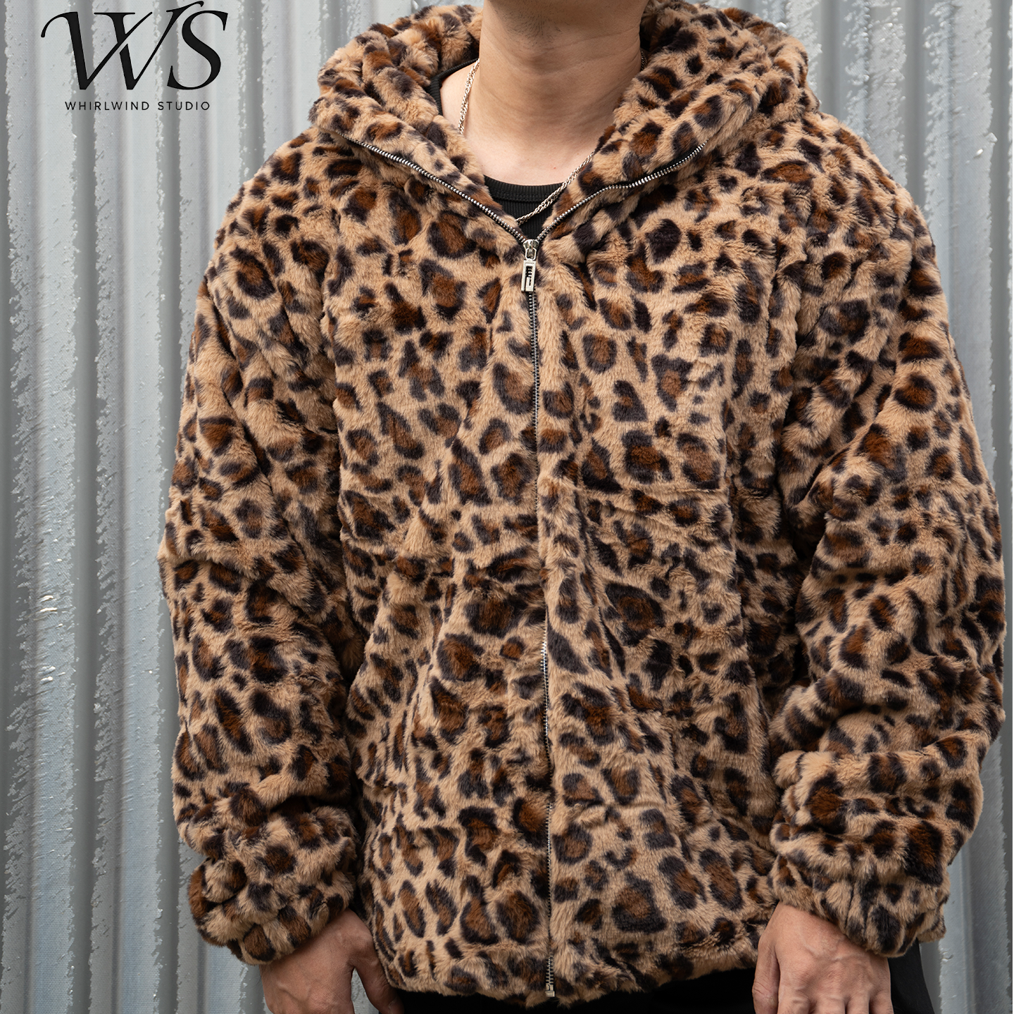 豹纹连帽皮草外套男女冬季加厚保暖绒感夹克,淘宝优惠券,粉丝福利购,淘宝优惠卷