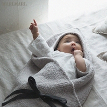 MARLMARL imitation lamb suede with cap multipurpose blanket newborn baby bag by hooded blanket02