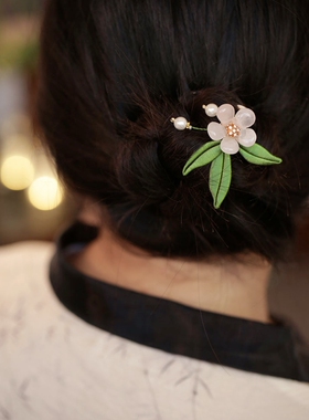 池鸢古风粉晶花朵缠花簪子发饰品