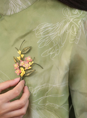 古风桂花缠花胸针别针旗袍装饰品