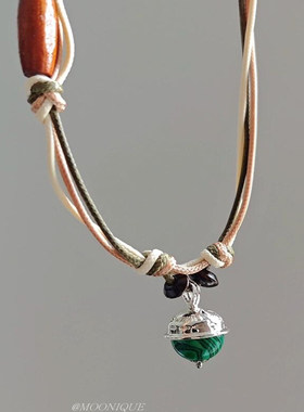 山丘榛果复古民族风波西米亚项链锁骨链女小众设计编绳长款毛衣链