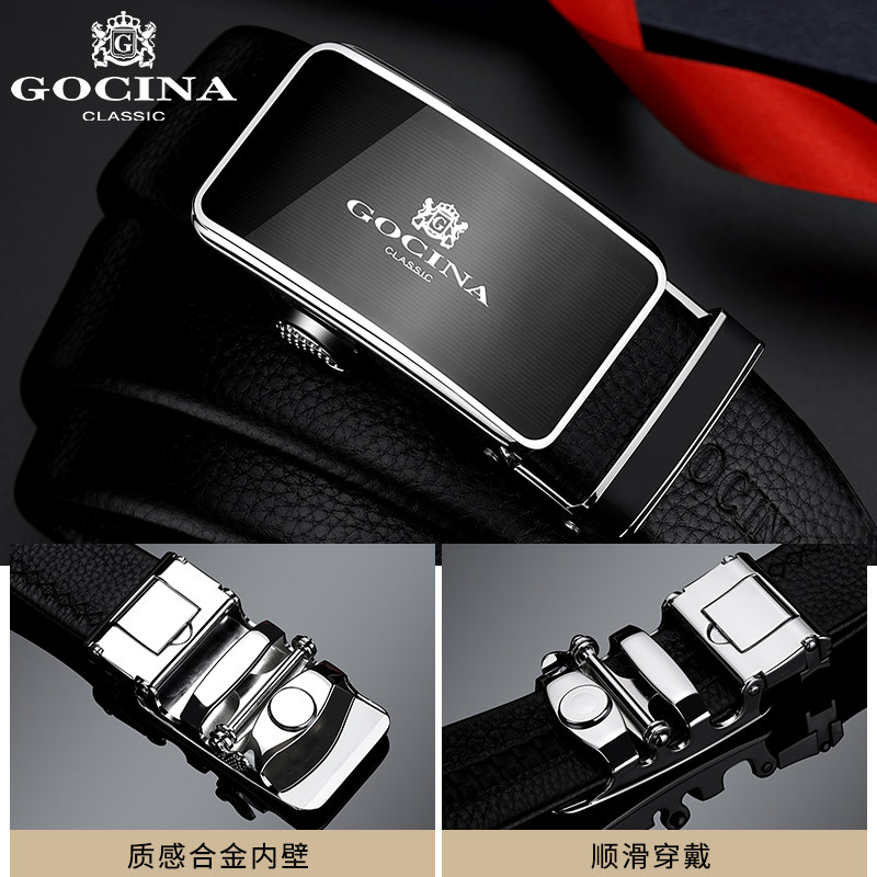 正品库奇世家休闲头层牛皮真皮腰带 务尤服饰腰带/皮带/腰链