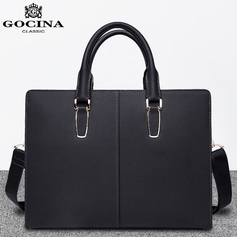 库奇世家男士真皮手提包手拿公文包 务尤服饰男士包袋