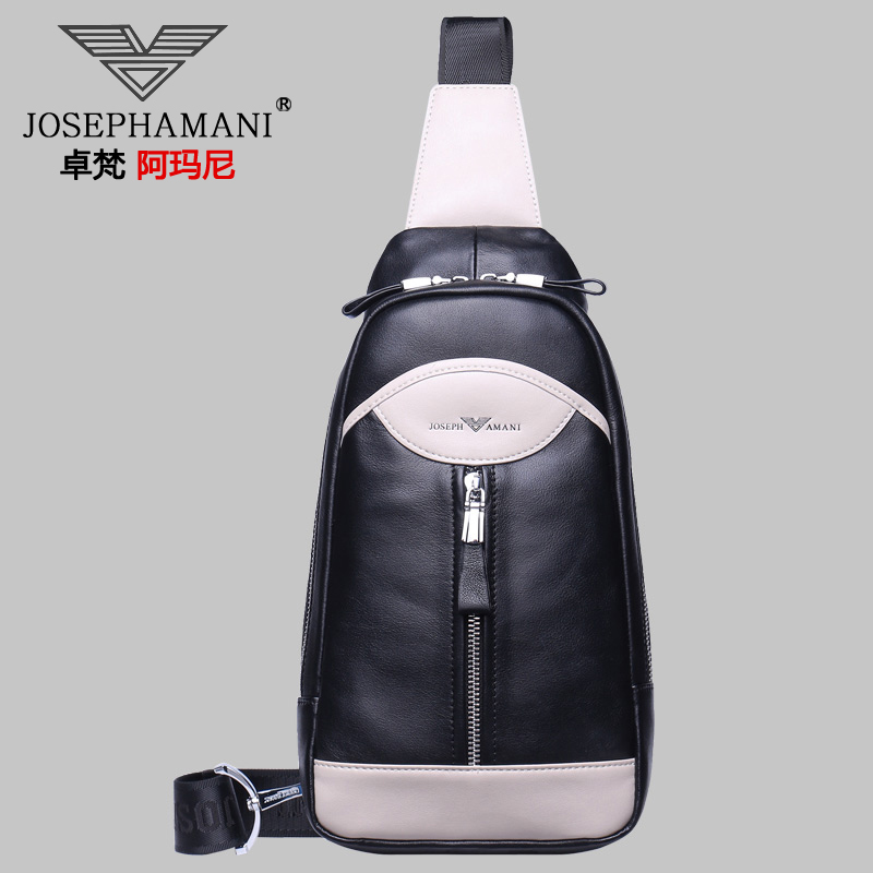 卓梵 阿瑪尼正品男包男士胸包真皮牛皮韓版包單肩包斜挎包小包潮