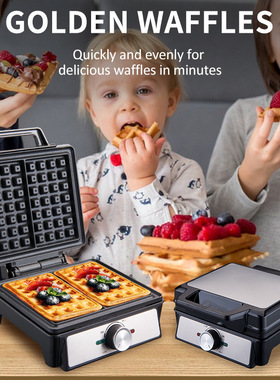 跨境大号单板两片华夫饼机吐司机烤面包机蛋糕早餐机Waffle maker