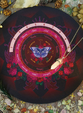 2024新款动物蝴蝶灵摆垫是否未知可能仪式垫橡胶圆形鼠标垫塔罗