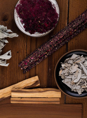 白鼠尾草雪松薰衣草迷迭香蓝草本草签香香薰净化空间