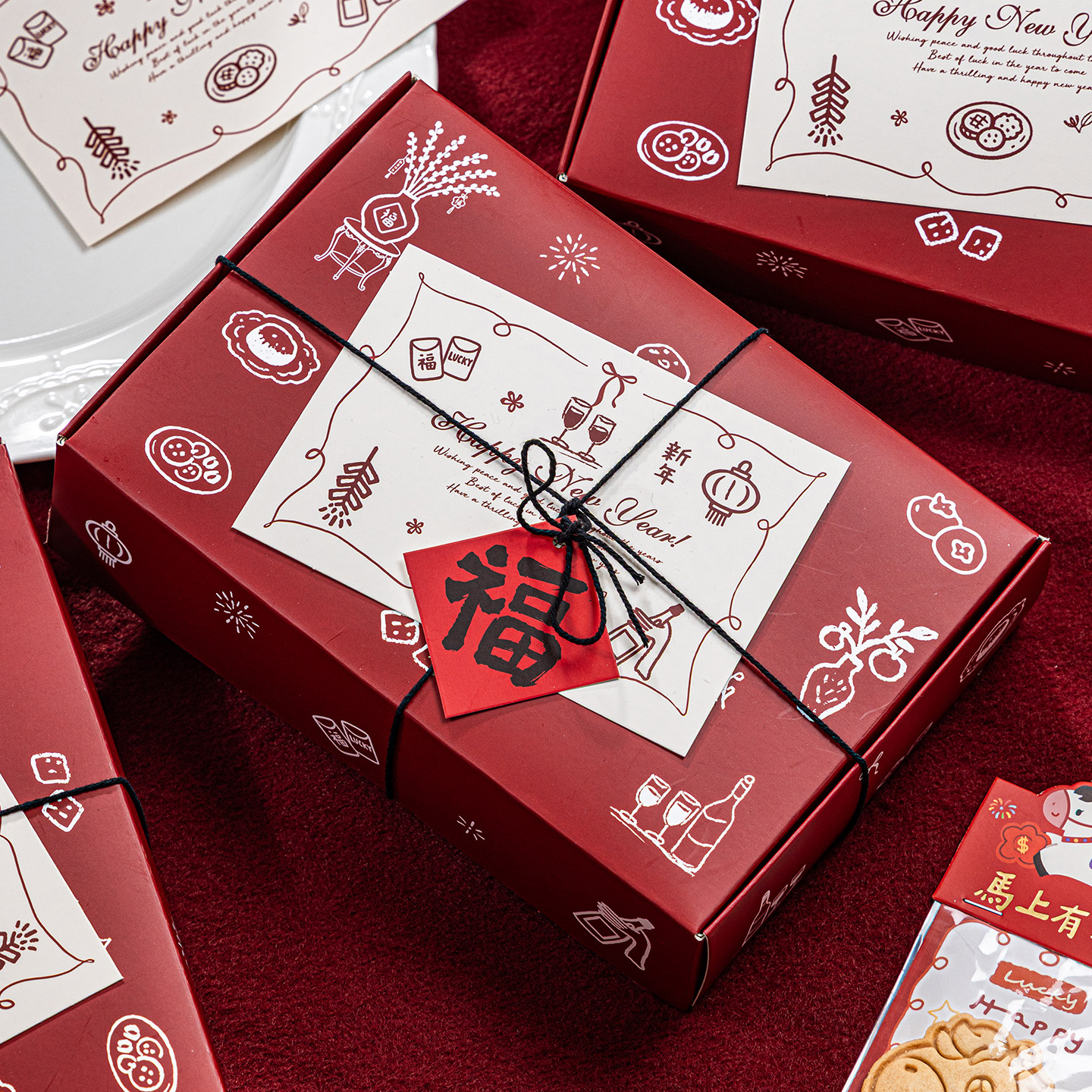 新年2026马年雪花酥糖果包装盒礼盒烘焙牛轧糖曲奇饼干礼品空盒子,淘宝优惠券,粉丝福利购,淘宝优惠卷