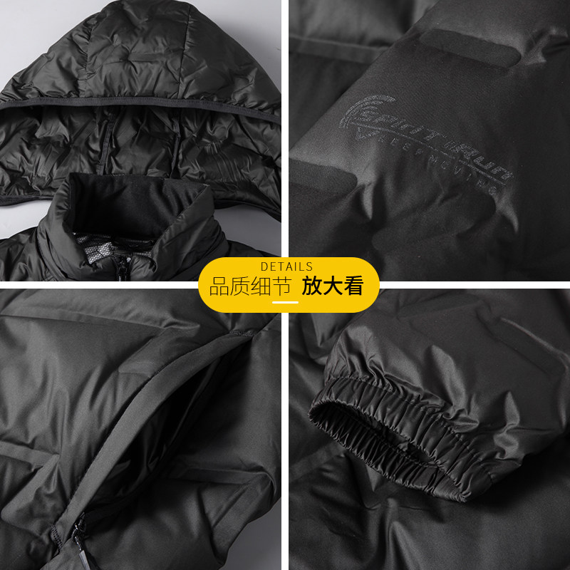 加肥加大轻薄款羽绒服男大码胖子冬季90白鸭绒保暖脱卸帽中年外套,淘宝优惠券,粉丝福利购,淘宝优惠卷