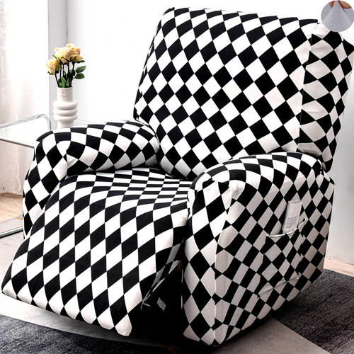 千鸟格芝华士沙发套罩全包万能通用保护电动头等舱功能按摩单人座 - 图1