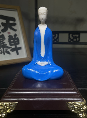 象牙果彩绘北魏佛桌面摆件家居礼品装饰品圆雕禅意古典手工车载