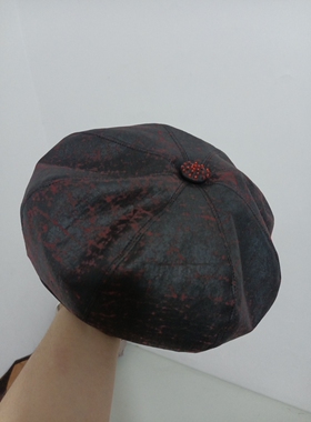 香云纱贝雷帽 真丝八角帽百搭南瓜帽新中式国风女士春款新品