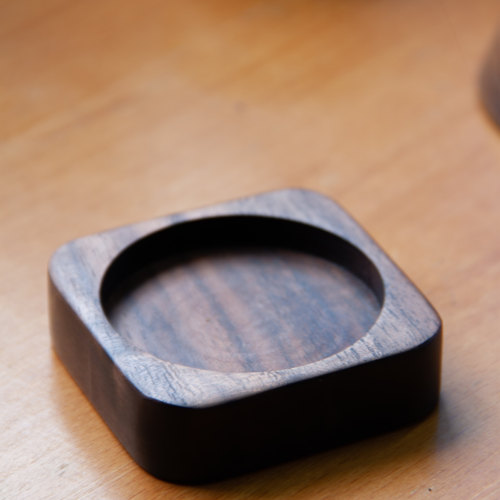 素止粉锤底座 填压器圆形实木收纳垫 58/51/53/54mm胡桃木托 轰炸 - 图0