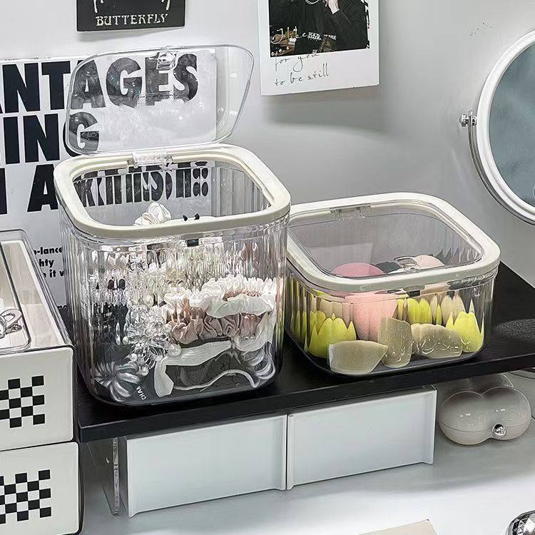 萌粒收纳盒桌面按压开盖防尘带盖小杂物零食糖果罐盲盒收纳展示架,淘宝优惠券,粉丝福利购,淘宝优惠卷
