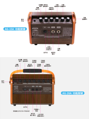 Hộp điện dân dụng guitar acoustic chơi loa âm thanh di động AG-15A / 26A sạc loa bluetooth - Loa loa loa thanh lg sl4 Loa loa