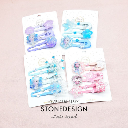 女童冰雪奇缘爱莎公主发卡头饰儿童发夹侧边碎发夹子女孩卡通发饰 - 图2